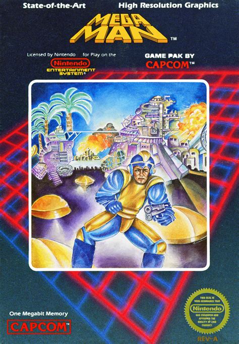 bad box art megaman|mega man cover art nes.